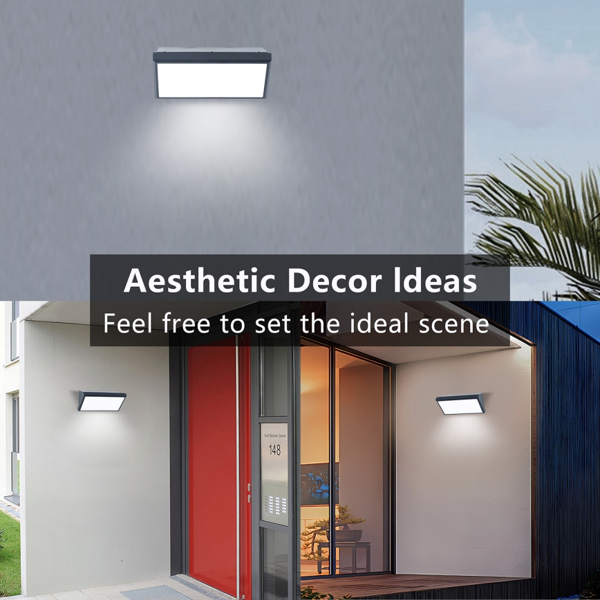 Brilagi - LED Aplique para exterior con sensor TRIANGLE LED/20W/230V IP65