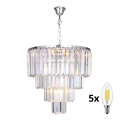 Brilagi - LED Lámpara colgante de cristal MOZART 5xE14/40W/230V cromo brillante