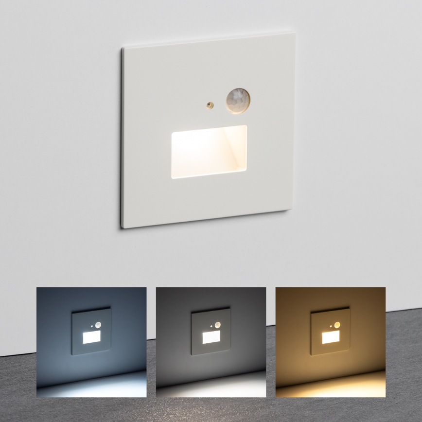 Brilagi - LED Luz de escaleras con sensor de movimiento JACK LED/1,5W/230V 3000K/4000K/6500K blanco