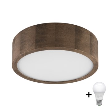 Brilagi - LED Plafón CARVALHO 1xE27/60W/230V roble diá. 27 cm