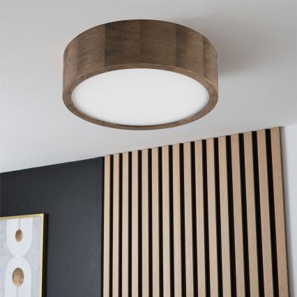 Brilagi - LED Plafón CARVALHO 1xE27/60W/230V roble diá. 27 cm
