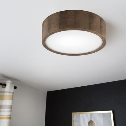 Brilagi - LED Plafón CARVALHO 1xE27/60W/230V roble diá. 27 cm