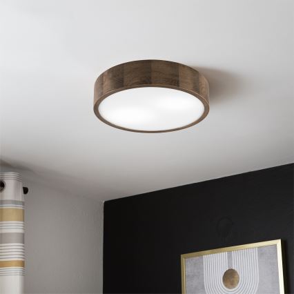 Brilagi - LED Plafón CARVALHO 2xE27/60W/230V roble diá. 37 cm