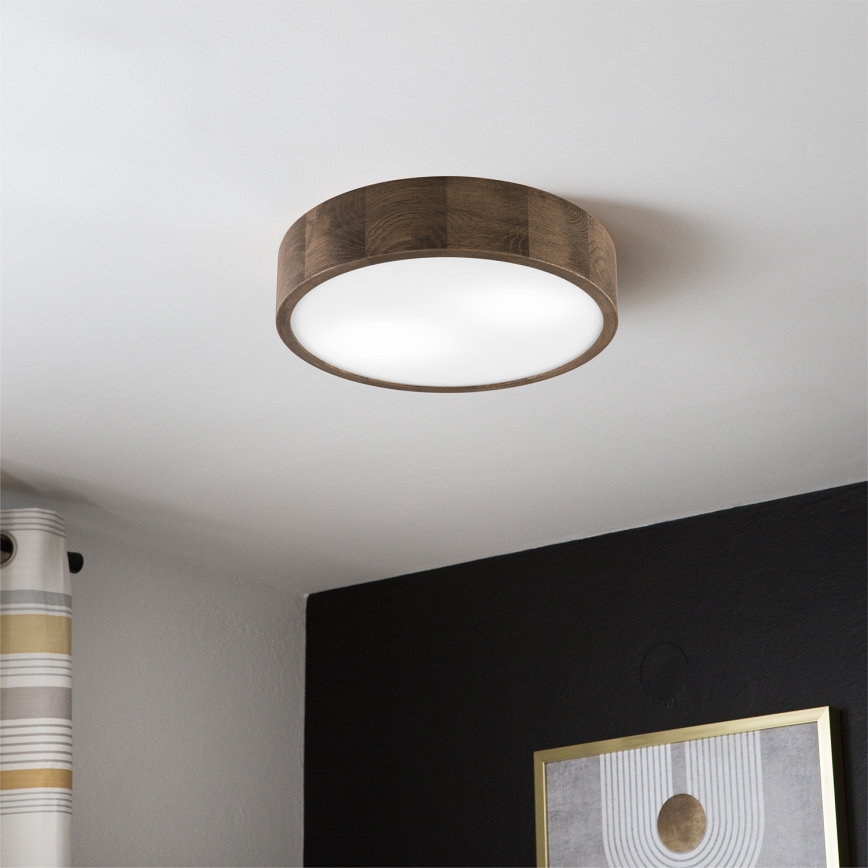 Brilagi - LED Plafón CARVALHO 2xE27/60W/230V roble diá. 37 cm