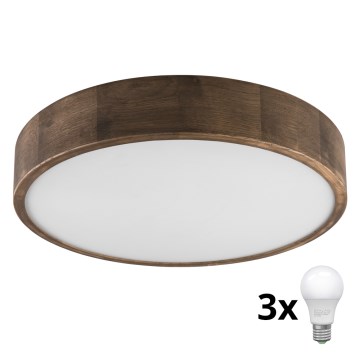 Brilagi - LED Plafón CARVALHO 3xE27/60W/230V roble diá. 47 cm