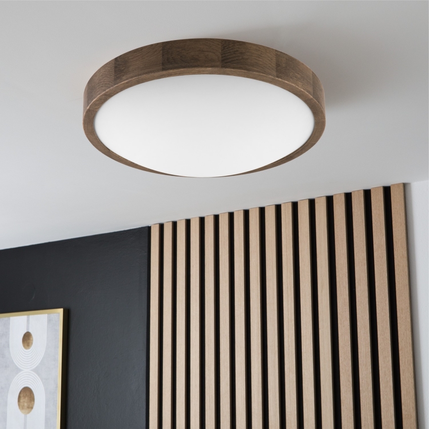 Brilagi - LED Plafón CARVALHO SLIM 2xE27/60W/230V roble diá. 37 cm