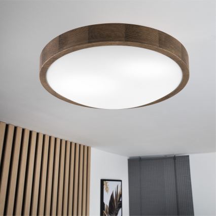 Brilagi - LED Plafón CARVALHO SLIM 2xE27/60W/230V roble diá. 37 cm