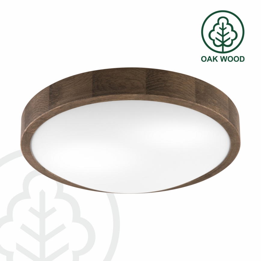 Brilagi - LED Plafón CARVALHO SLIM 2xE27/60W/230V roble diá. 37 cm