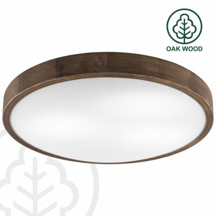Brilagi - LED Plafón CARVALHO SLIM 3xE27/60W/230V roble diá. 47 cm