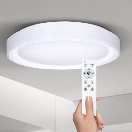 Brilagi - Plafón LED RGB regulable FLOCO LED/30W/230V 3000-6500K Wi-Fi Tuya + LED/6W + control remoto
