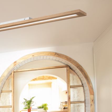 Brilagi - LED RGBW Panel regulable WOODY FRAME LED/34W/230V 11,5x123 cm 2700-6500K roble + control remoto