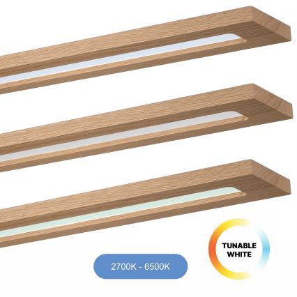 Brilagi - LED RGBW Panel regulable WOODY FRAME LED/34W/230V 11,5x123 cm 2700-6500K roble + control remoto