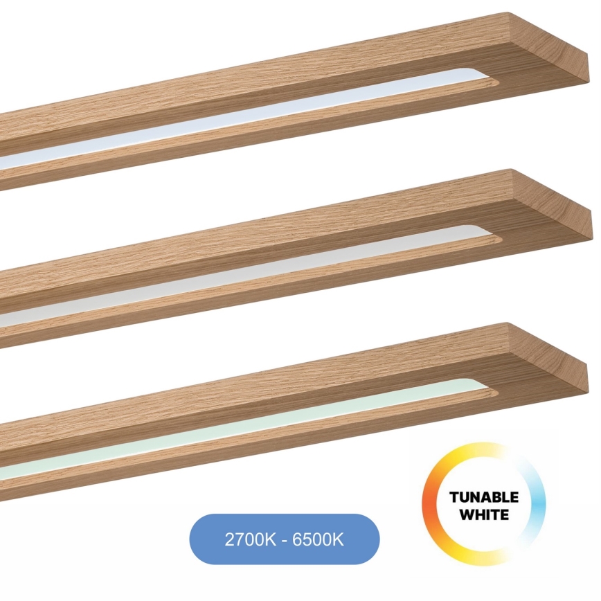 Brilagi - LED RGBW Panel regulable WOODY FRAME LED/34W/230V 11,5x123 cm 2700-6500K roble + control remoto