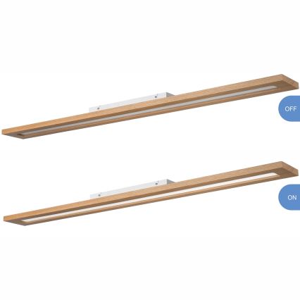 Brilagi - LED RGBW Panel regulable WOODY FRAME LED/34W/230V 11,5x123 cm 2700-6500K roble + control remoto