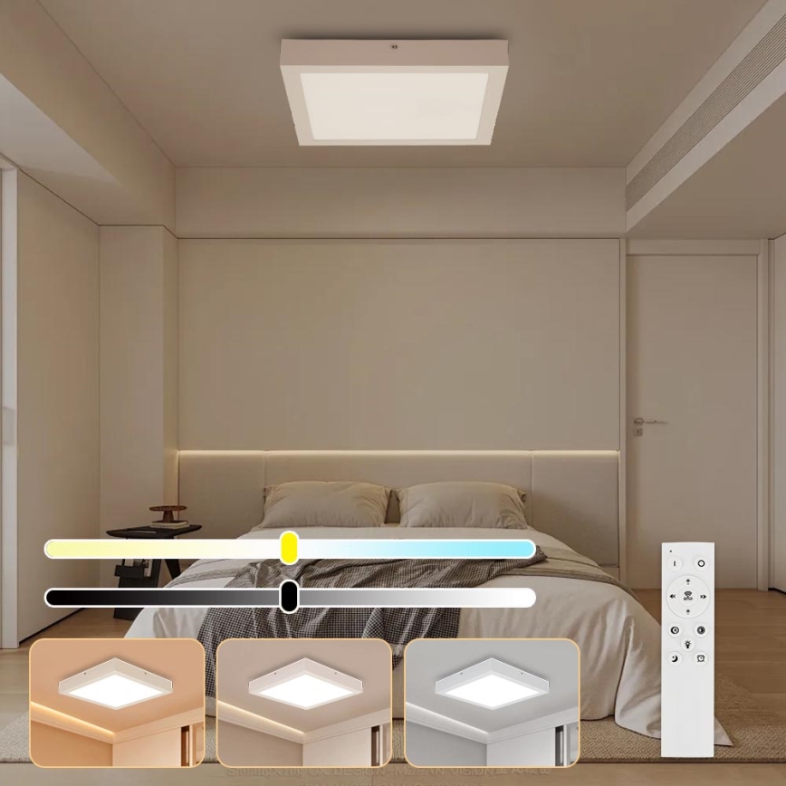 Brilagi - Luz de techo LED regulable para baño FRAME SMART LED/24W/230V 30x30 cm 3000-6000K IP44 blanco + control remoto