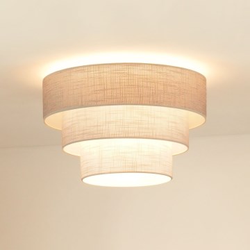 Brilagi - Plafón ALASKA LUNETA 1xE27/15W/230V diá. 45 cm gris/color crema