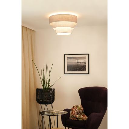 Brilagi - Plafón ALASKA LUNETA 1xE27/15W/230V diá. 45 cm gris/color crema