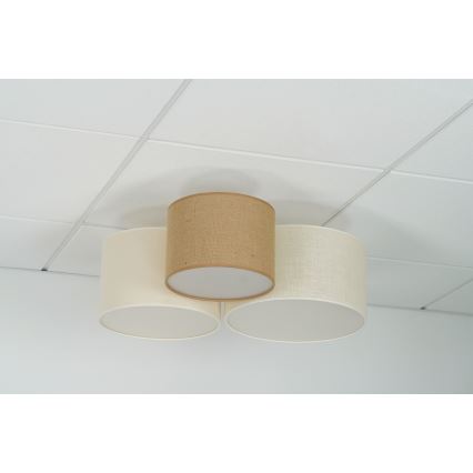 Brilagi - Plafón ARAÑA 3xE27/15W/230V beige/color crema