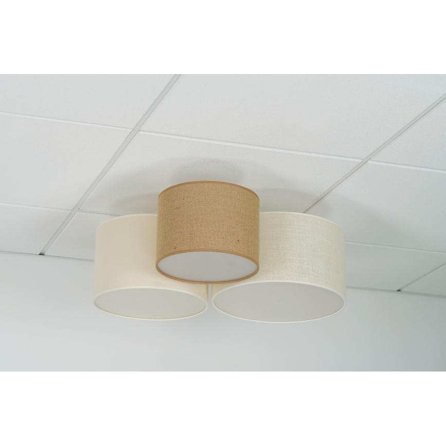 Brilagi - Plafón ARAÑA 3xE27/15W/230V beige/color crema