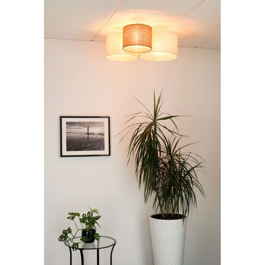 Brilagi - Plafón ARAÑA 3xE27/15W/230V beige/color crema
