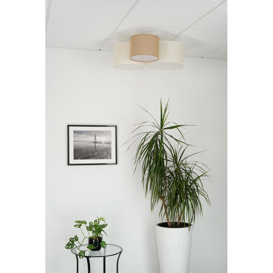 Brilagi - Plafón ARAÑA 3xE27/15W/230V beige/color crema