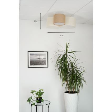 Brilagi - Plafón ARAÑA 3xE27/15W/230V beige/color crema