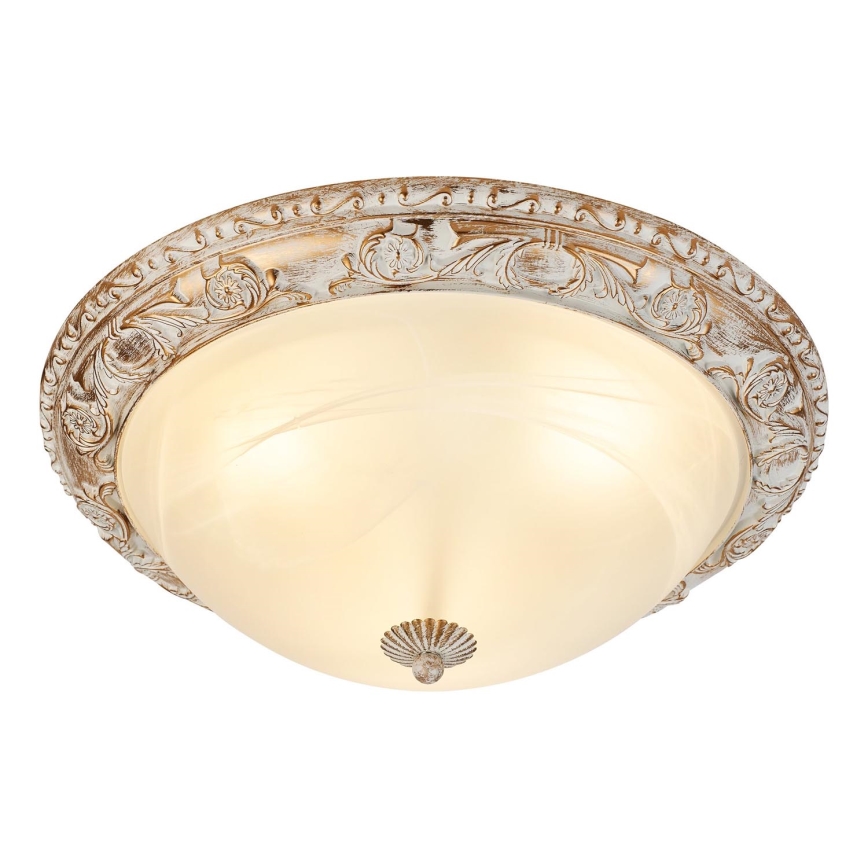 Brilagi - Plafón ARIADNA 3xE27/60W/230V dorado/color crema/pátina