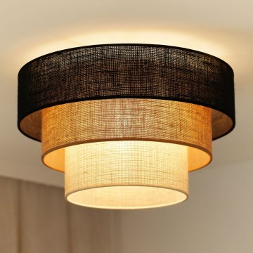 Brilagi - Plafón ASPEN LUNETA 1xE27/15W/230V diá. 45 cm negro/beige/color crema