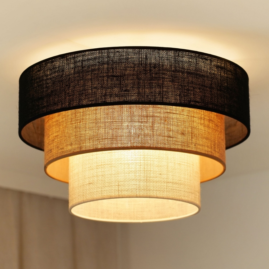 Brilagi - Plafón ASPEN LUNETA 1xE27/15W/230V diá. 45 cm negro/beige/color crema