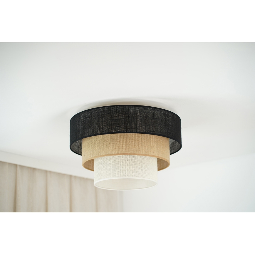 Brilagi - Plafón ASPEN LUNETA 1xE27/15W/230V diá. 45 cm negro/beige/color crema