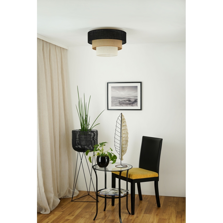Brilagi - Plafón ASPEN LUNETA 1xE27/15W/230V diá. 45 cm negro/beige/color crema