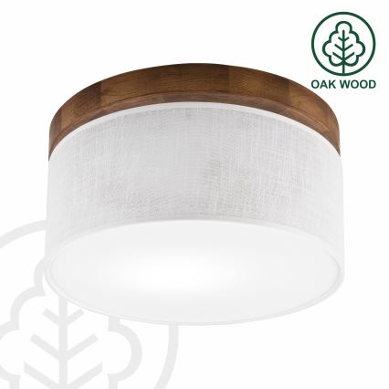 Brilagi - Plafón BELLADONNA 1xE27/15W/230V diá. 30 cm blanco/roble cereza