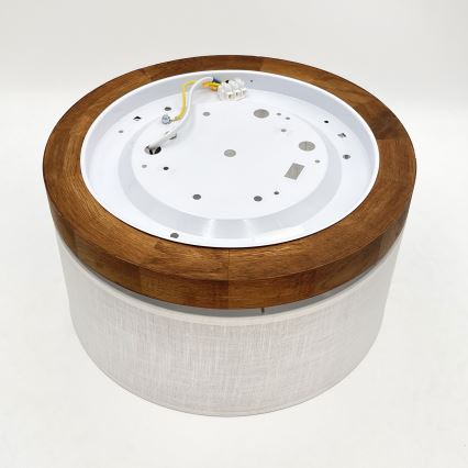 Brilagi - Plafón BELLADONNA 1xE27/15W/230V diá. 30 cm blanco/roble cereza