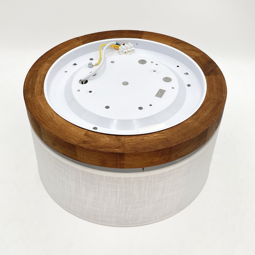 Brilagi - Plafón BELLADONNA 1xE27/15W/230V diá. 30 cm blanco/roble cereza