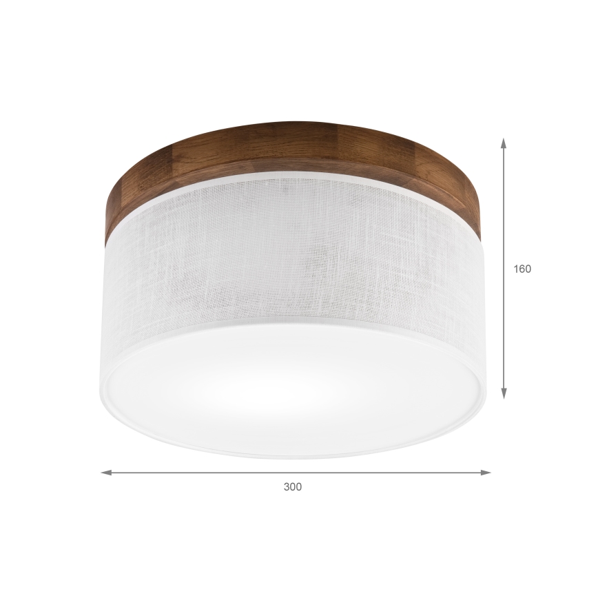 Brilagi - Plafón BELLADONNA 1xE27/15W/230V diá. 30 cm blanco/roble cereza