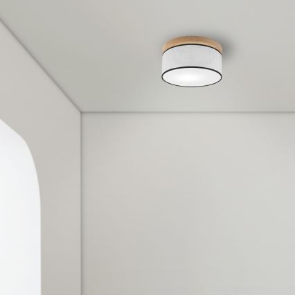 Brilagi - Plafón BELLADONNA 1xE27/15W/230V diá. 30 cm blanco/roble