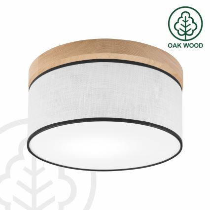 Brilagi - Plafón BELLADONNA 1xE27/15W/230V diá. 30 cm blanco/roble