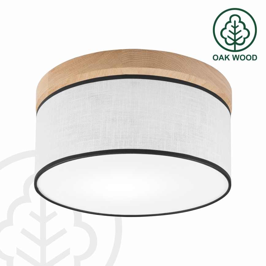 Brilagi - Plafón BELLADONNA 1xE27/15W/230V diá. 30 cm blanco/roble