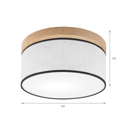 Brilagi - Plafón BELLADONNA 1xE27/15W/230V diá. 30 cm blanco/roble