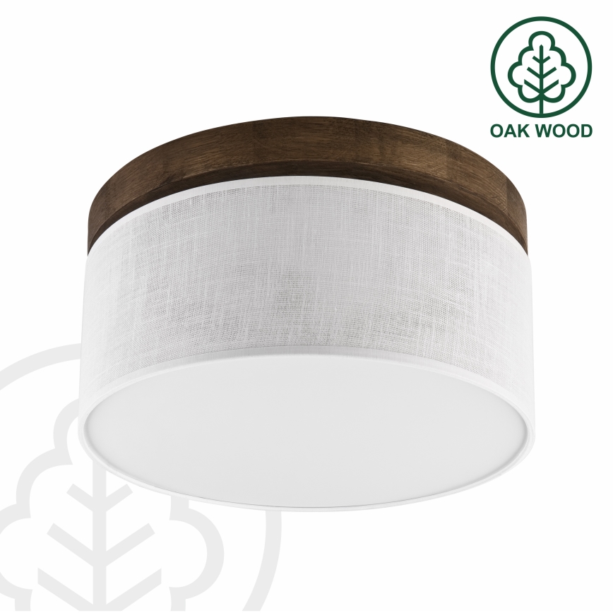 Brilagi - Plafón BELLADONNA 1xE27/15W/230V diá. 30 cm blanco/roble