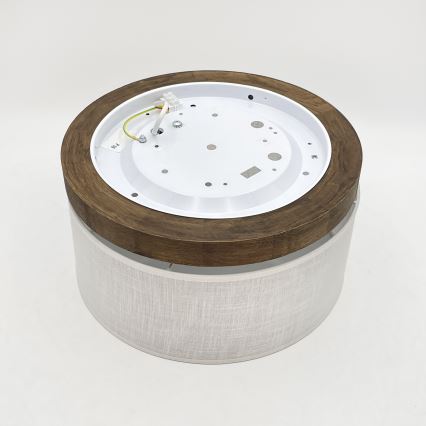 Brilagi - Plafón BELLADONNA 1xE27/15W/230V diá. 30 cm blanco/roble