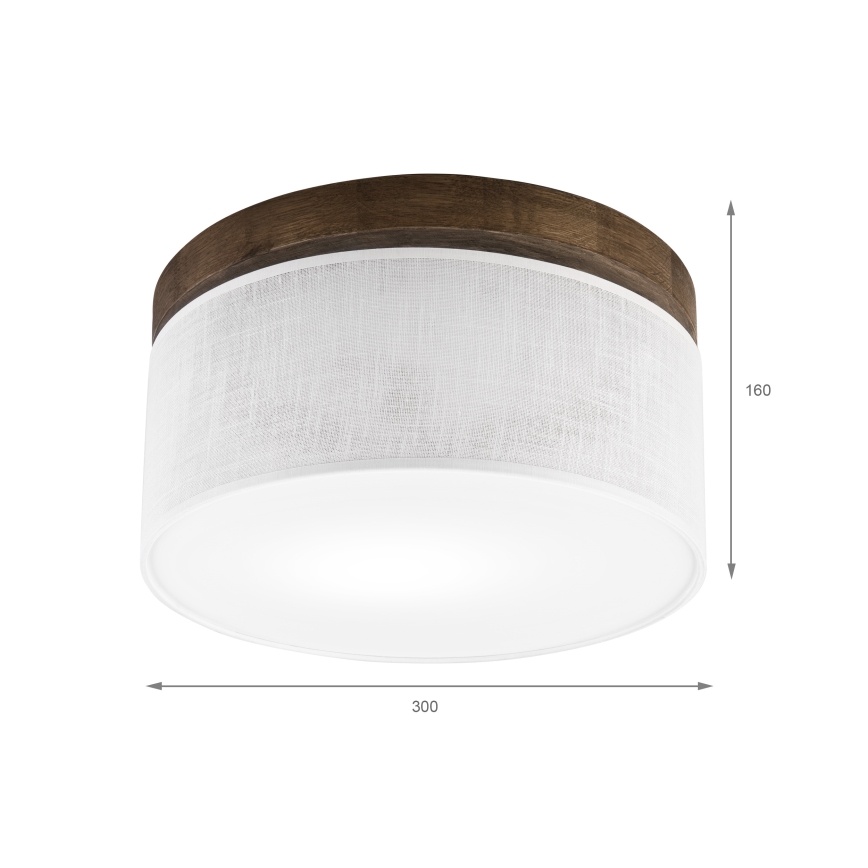 Brilagi - Plafón BELLADONNA 1xE27/15W/230V diá. 30 cm blanco/roble