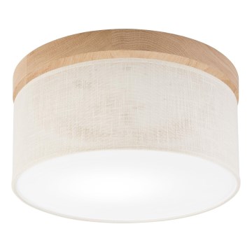 Brilagi - Plafón BELLADONNA 1xE27/15W/230V diá. 30 cm color crema/roble