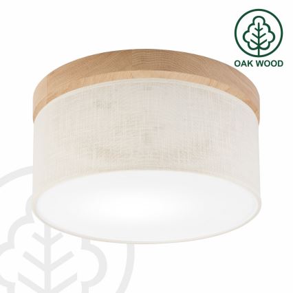 Brilagi - Plafón BELLADONNA 1xE27/15W/230V diá. 30 cm color crema/roble