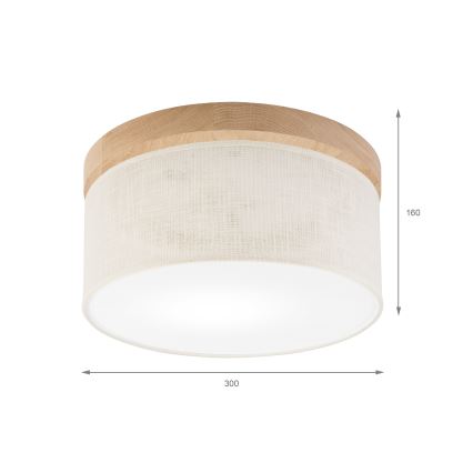 Brilagi - Plafón BELLADONNA 1xE27/15W/230V diá. 30 cm color crema/roble