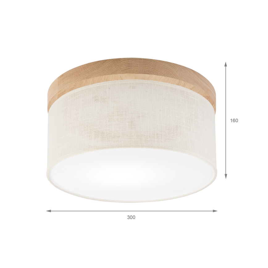 Brilagi - Plafón BELLADONNA 1xE27/15W/230V diá. 30 cm color crema/roble