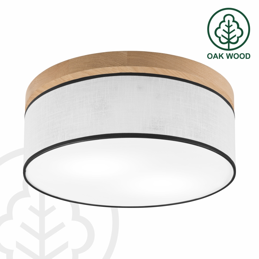 Brilagi - Plafón BELLADONNA 2xE27/15W/230V diá. 40 cm blanco/roble