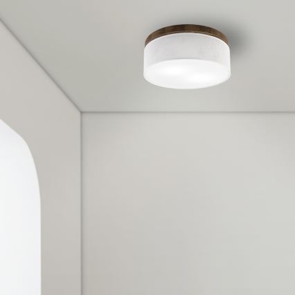 Brilagi - Plafón BELLADONNA 2xE27/15W/230V diá. 40 cm blanco/roble
