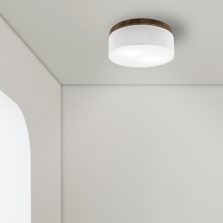 Brilagi - Plafón BELLADONNA 2xE27/15W/230V diá. 40 cm blanco/roble