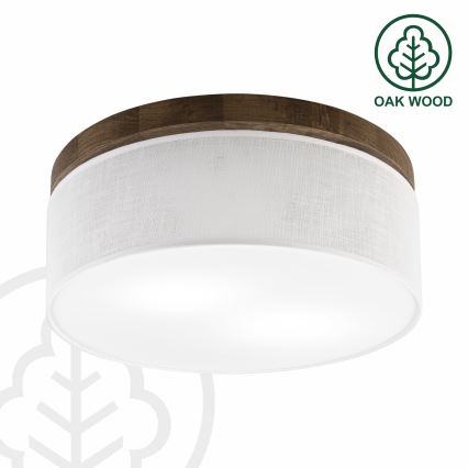 Brilagi - Plafón BELLADONNA 2xE27/15W/230V diá. 40 cm blanco/roble